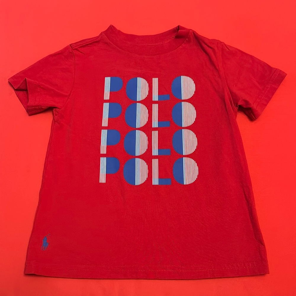 Gently used Polo Ralph Lauren Boys short sleeve red logo shirt